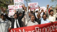 protesty proti Bushovi v Pákistánu