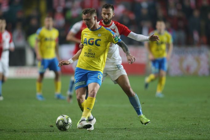 Josef Hušbauer v zápase 16. kola Slavia - Teplice