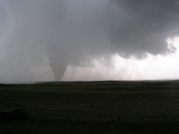 VORTEX2 intercepts a tornado in SE Wyoming on June 5, 2009. Wyoming, LaGrange. 2009 June 5. Photographer: Sean Waugh, NOAA/OAR/NSSL. Credit: VORTEX II.