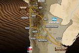 Trať letošní Rallye Dakar je dlouhá 9000 km a jezdci se podívají do tří zemí: Argentiny, Chile a na skok v jedné etapě znovu do Bolívie.