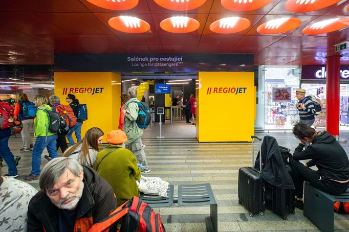 RegioJet lounge na Hlavním nádraží.