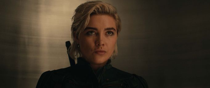 Florence Pughová jako Jelena Belova ve filmu Thunderbolts*.