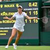 Laura Robson of Britain hits a return to Maria Kirilenko of