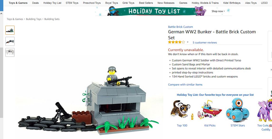 Postavičky Lego v nacistických uniformách
