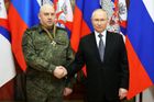 Sergej Surovikin  a Vladimir Putin na setkání v Rostově na Donu, 31. prosince 2022.
