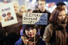 Foto: Zeman slavil své zvolení na uzavřeném Hradě. Pod okna mu dorazily tisíce lidí bránících média