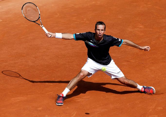 Radek Štěpánek při zápase 2. kola French Open s Tomášem Berdychem.