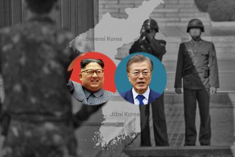 Grafika: Kim překročí hranici dvou světů, jede poprvé na jih. Den D pro Koreu začíná