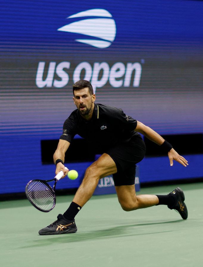 Novak Djokovič v utkání 3. kola US Open 2025