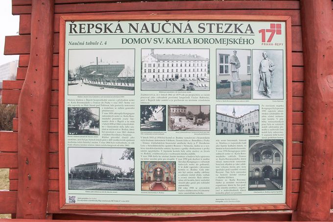 Osobnost loupežníka Václava Babinského je jedna z lákadel Řepské naučné stezky v Praze v Řepích. Snímek z roku 2017.