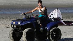 File photo of pop star Justin Bieber driving an all-terrain vehicle at a resort in Punta Chame on outskirts of Panama City
