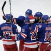Radost hráčů Rangers v zápase NY Rangers - New Jersey Devils