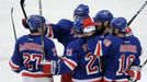 Radost hráčů Rangers v zápase NY Rangers - New Jersey Devils