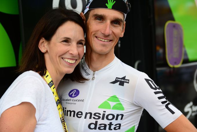 Roman Kreuziger s manželkou Michaelou na Tour de France 2019.