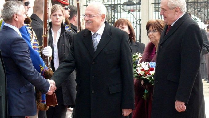 Ivan Gašparovič s Milošem Zemanem na Slovensku.