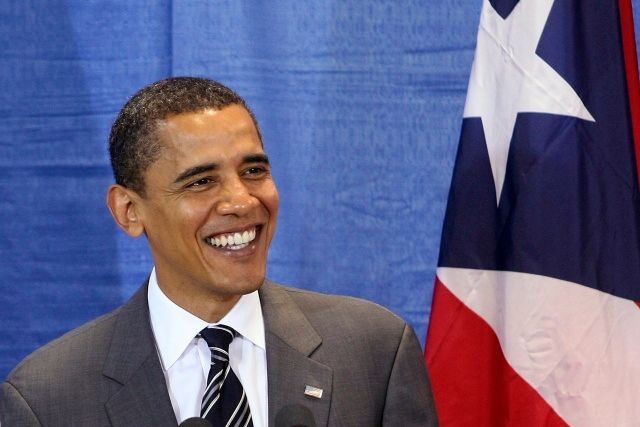 Obama s portorikánskou vlajkou