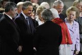 Setkání s papežem Benediktem XVI. ve Wetminsterském opatství. S Gordonem Brownem a Tony Blairem.