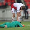 David Zima a Ondřej Kolář, Slavia - Midtjylland, play off Ligy mistrů 2020/2021