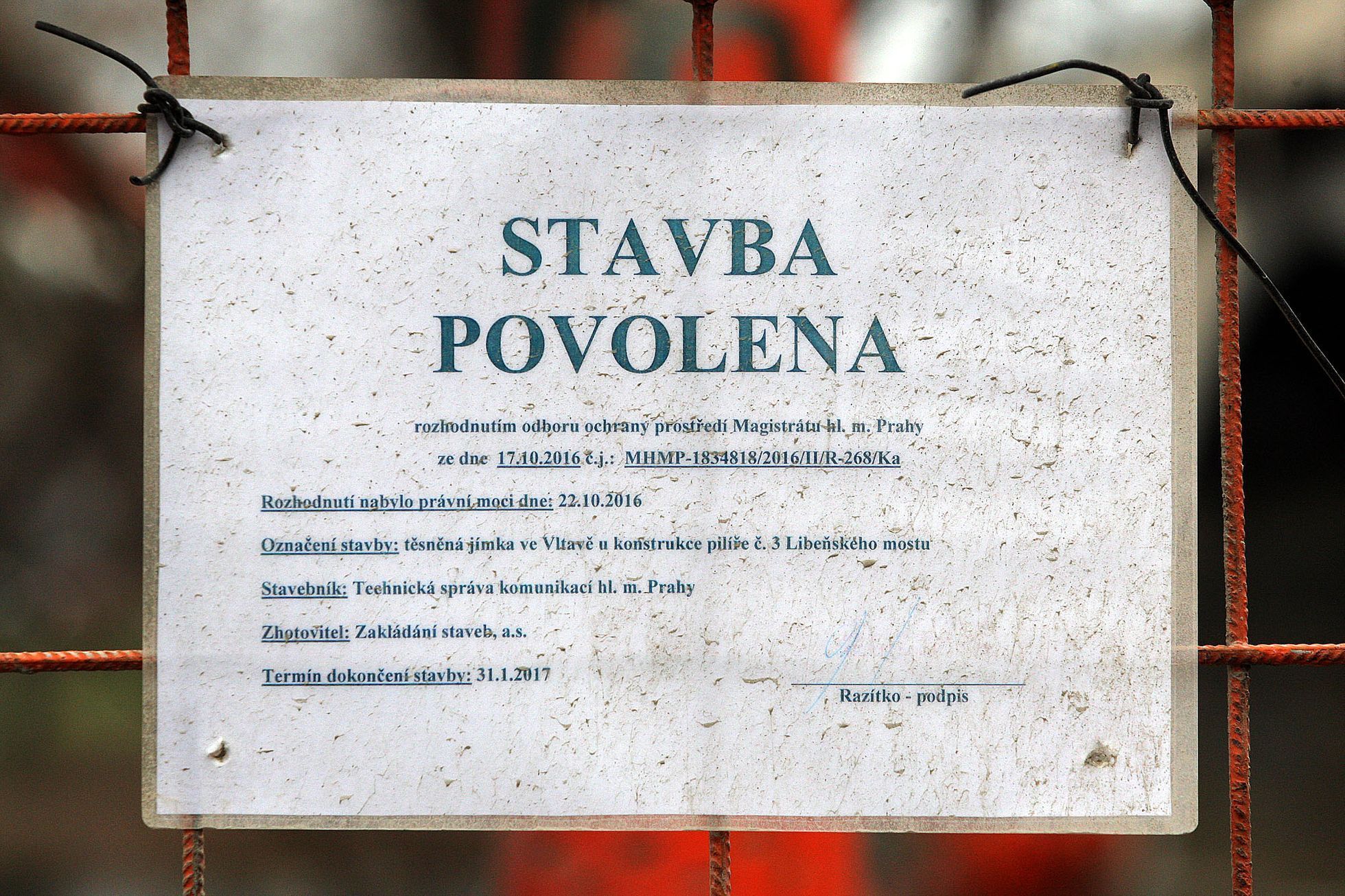 Základy Libeňského mostu
