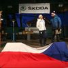 Vítání čtyř olympioniků ve Vrchlabí (2018) - Michal Krčmář, Eva Samková, Karolína Erbanová a Karolína Grohová