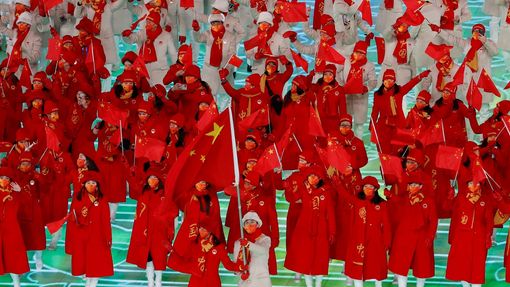 Slavnostní zahájení ZOH 2022 v Pekingu - slavnostní nástup: Čína