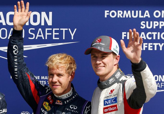 Formule 1, GP Itálie 2013: Sebastian Vettel, Red Bull a Nico Hülkenbrg, Sauber