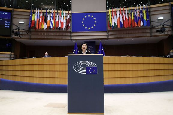 Věra Jourová v Evropském parlamentu.