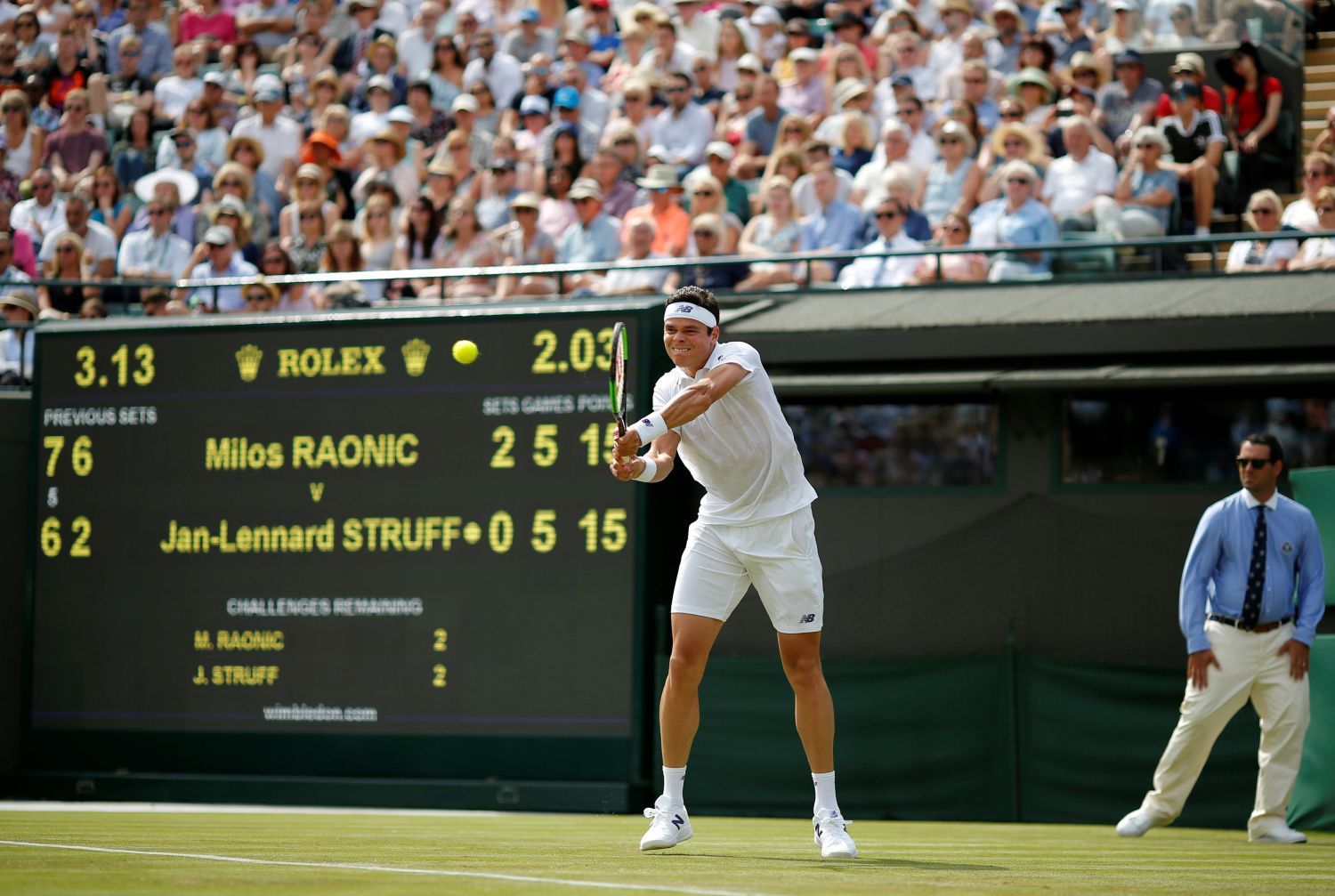 První kolo Wimbledonu 2017: Milos Raonic