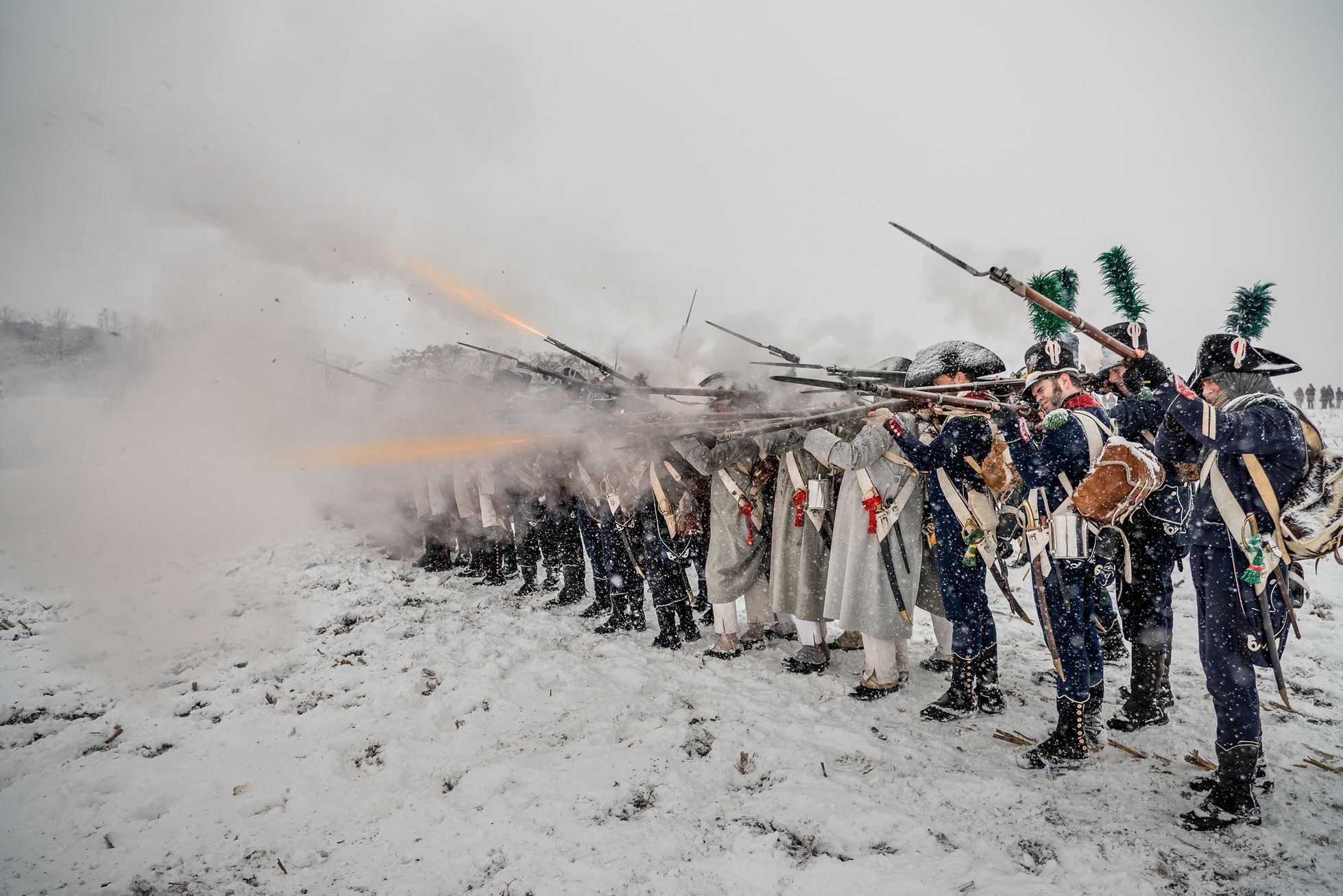 Napoleon, Slavkov, bitva rekonstrukce, 2023, voják, vojáci, Magazín