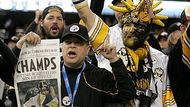 Fanoušci Pittsburghu se radují po vítězném finále Super Bowlu.