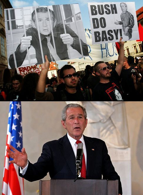 bush in prague