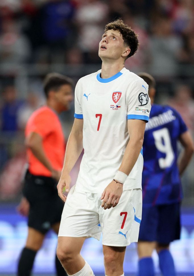 Ladislav Krejčí v utkání kvalifikace MS 2026 Chorvatsko - Česko