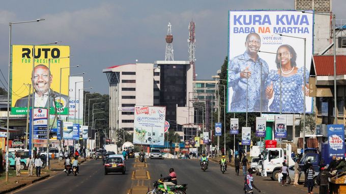 Předvolební billboardy v keňském hlavním městě Nairobi.