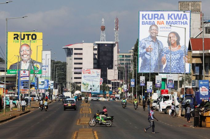 Předvolební billboardy v keňském hlavním městě Nairobi.