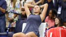 Sep 6, 2025; Flushing, NY, USA; Amanda Anisimova (USA) reacts after loosing the women's singles final against Aryna Sabalenka (not pictured) of the 2025 US Open tennis ch