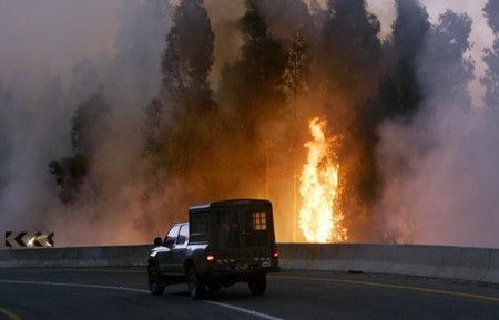 Výbuch izraelské rakety v jižním Libanonu zapálil les