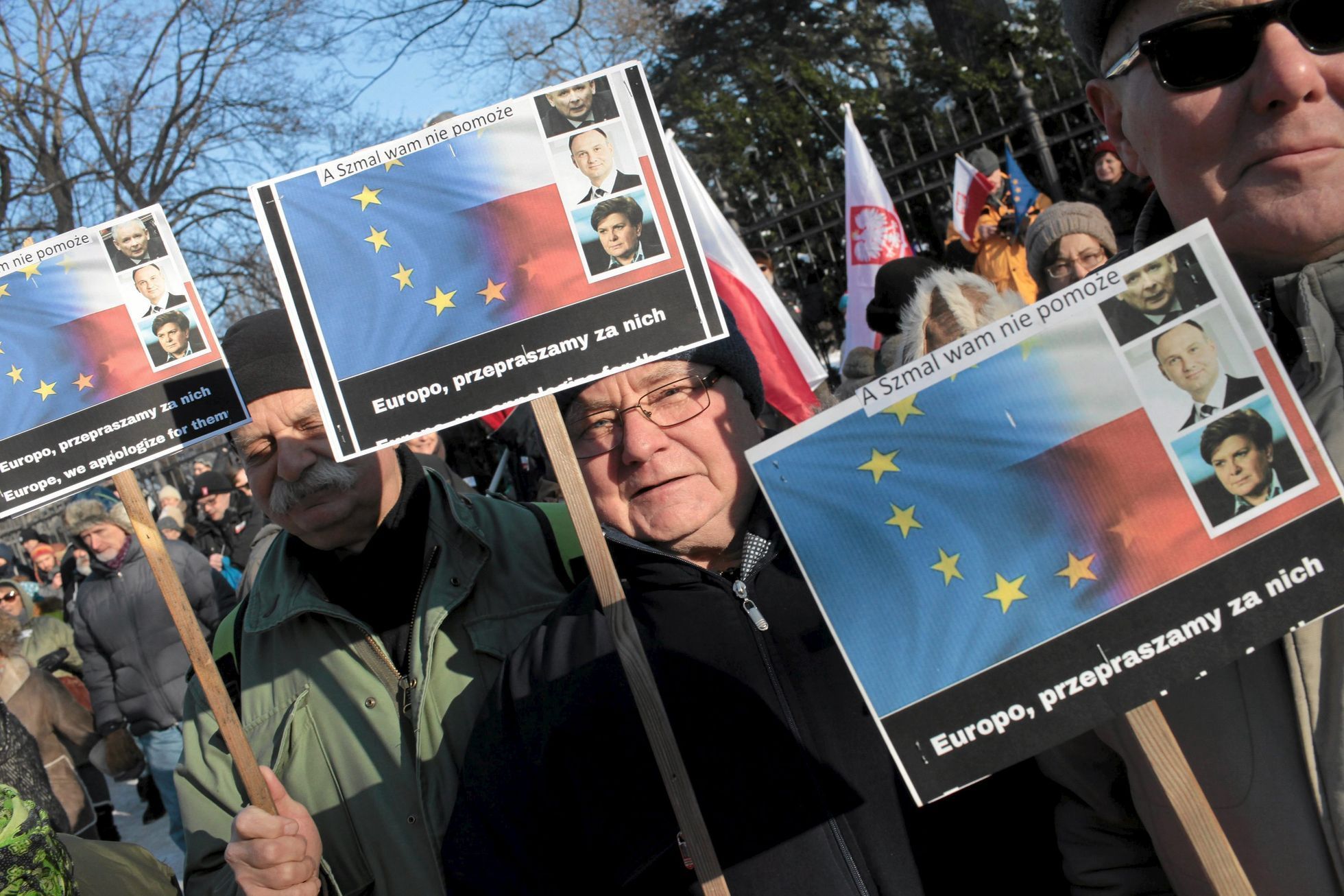 Protivládní demonstrace v Polsku