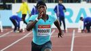 Zlatá tretra 2013: Mike Rodgers vlevo, Asafa Powell uprostřed a Kim Collins