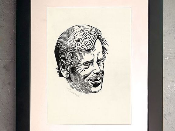Kája Saudek: Václav Havel, 1990.