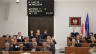 Novela přesto prošla poměrem hlasů 55 ku 23. Dva senátoři vládní strany Právo a spravedlnost (PiS) se zdrželi. Jejím architektem je předseda partaje Jaroslaw Kaczyński.