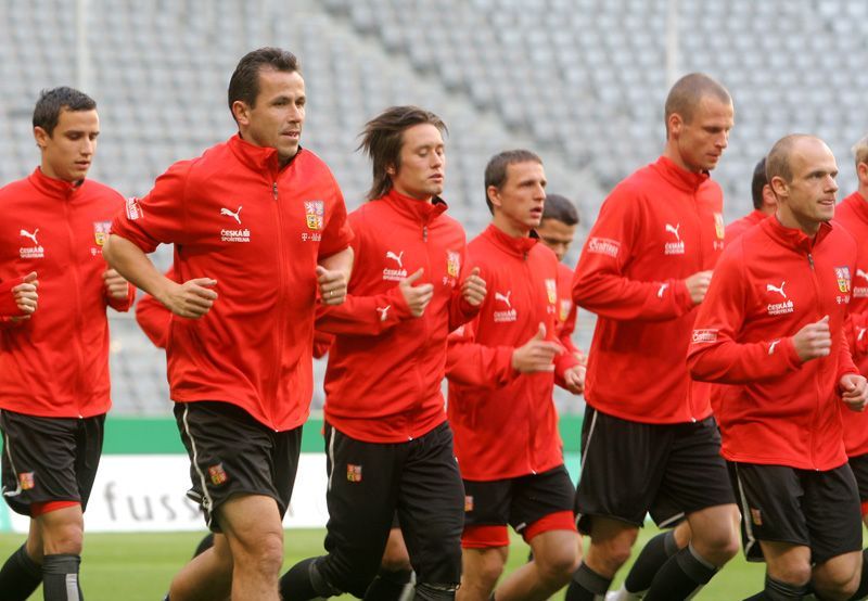 Trénink reprezentace v mnichovské Allianz Aréně