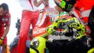 Motocyklový jezdec Valentino Rossi z Itálie na GP České republiky v Brně 2011.