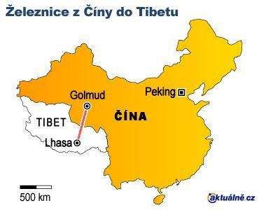 Čína - Tibet - železnice