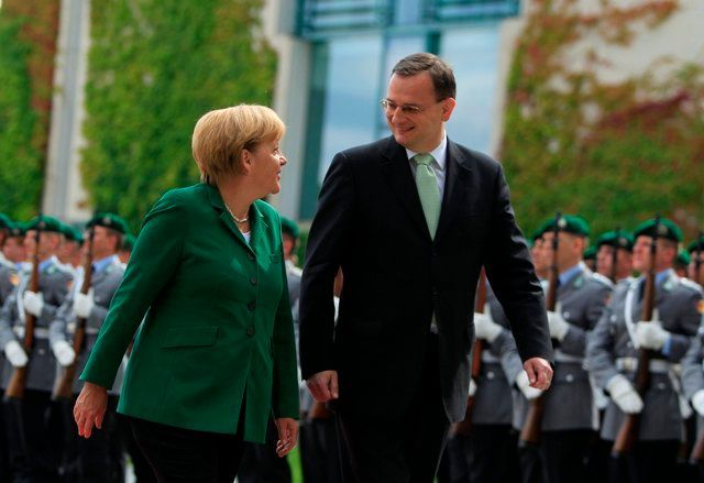 Nečas a Merkelová v Berlíně