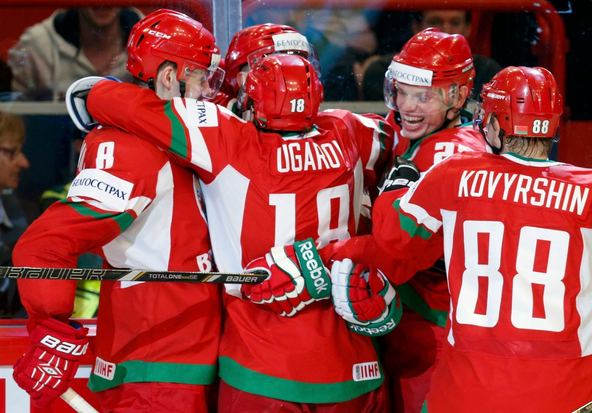 Hokej, MS 2013, Švédsko - Bělorusko: radost Běloruska