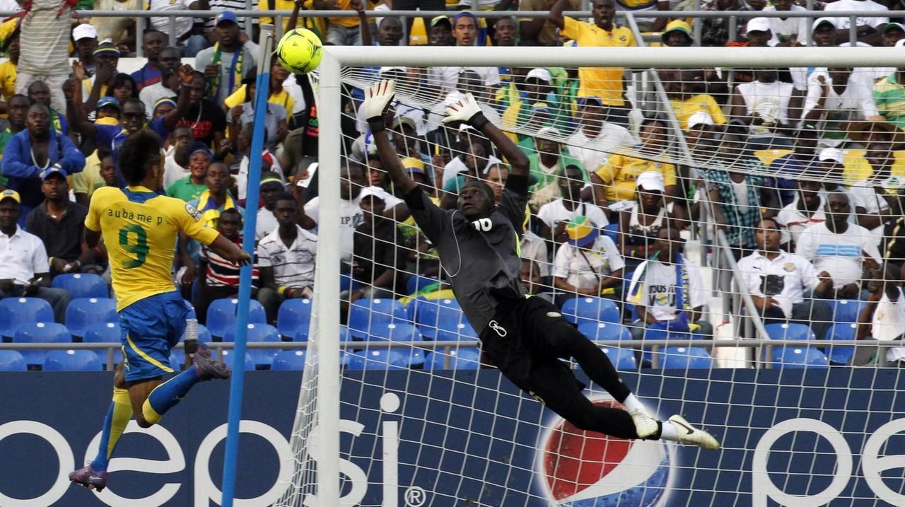 Mistrovství Afriky: Gabon (Aubameyang - radost)