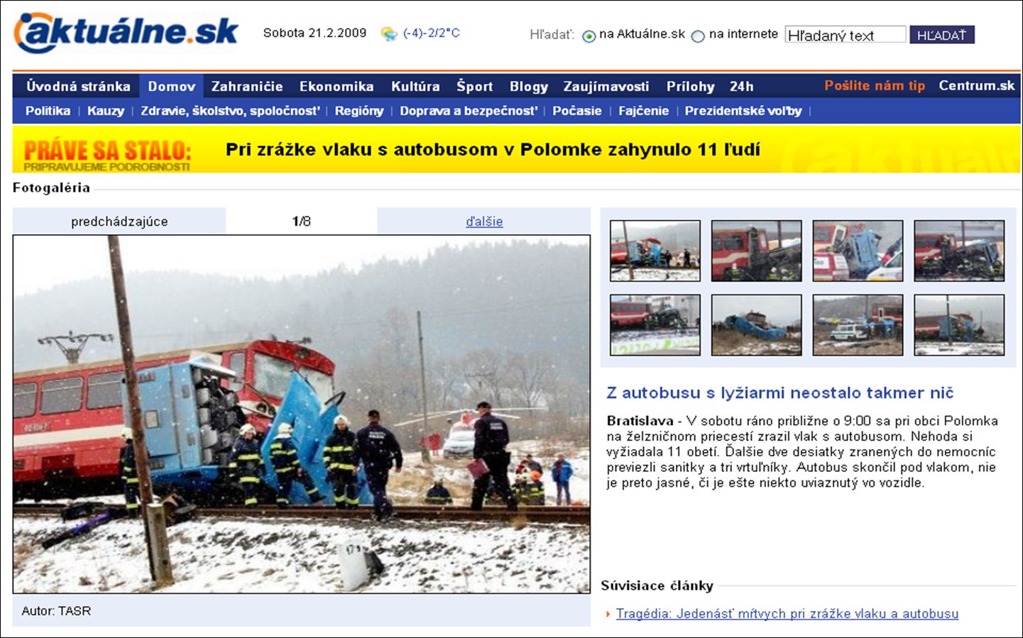 Tragická nehoda na Slovensku