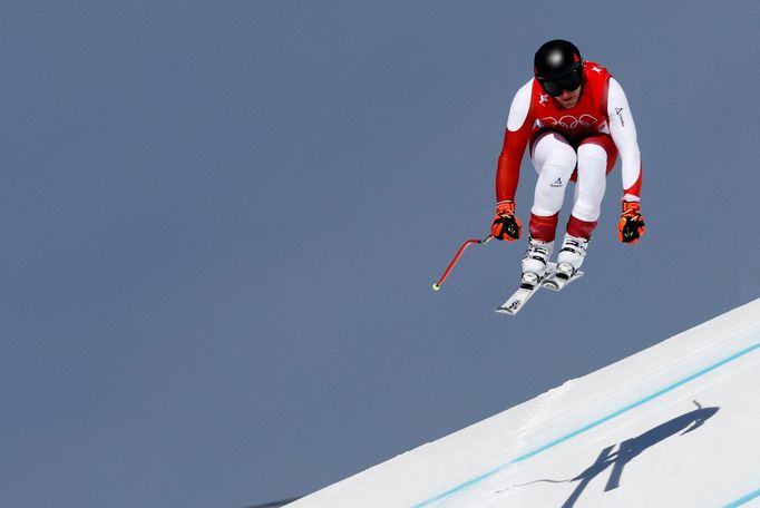 Rakouský závodník Matthias Mayer během olympijského sjezdu mužů.