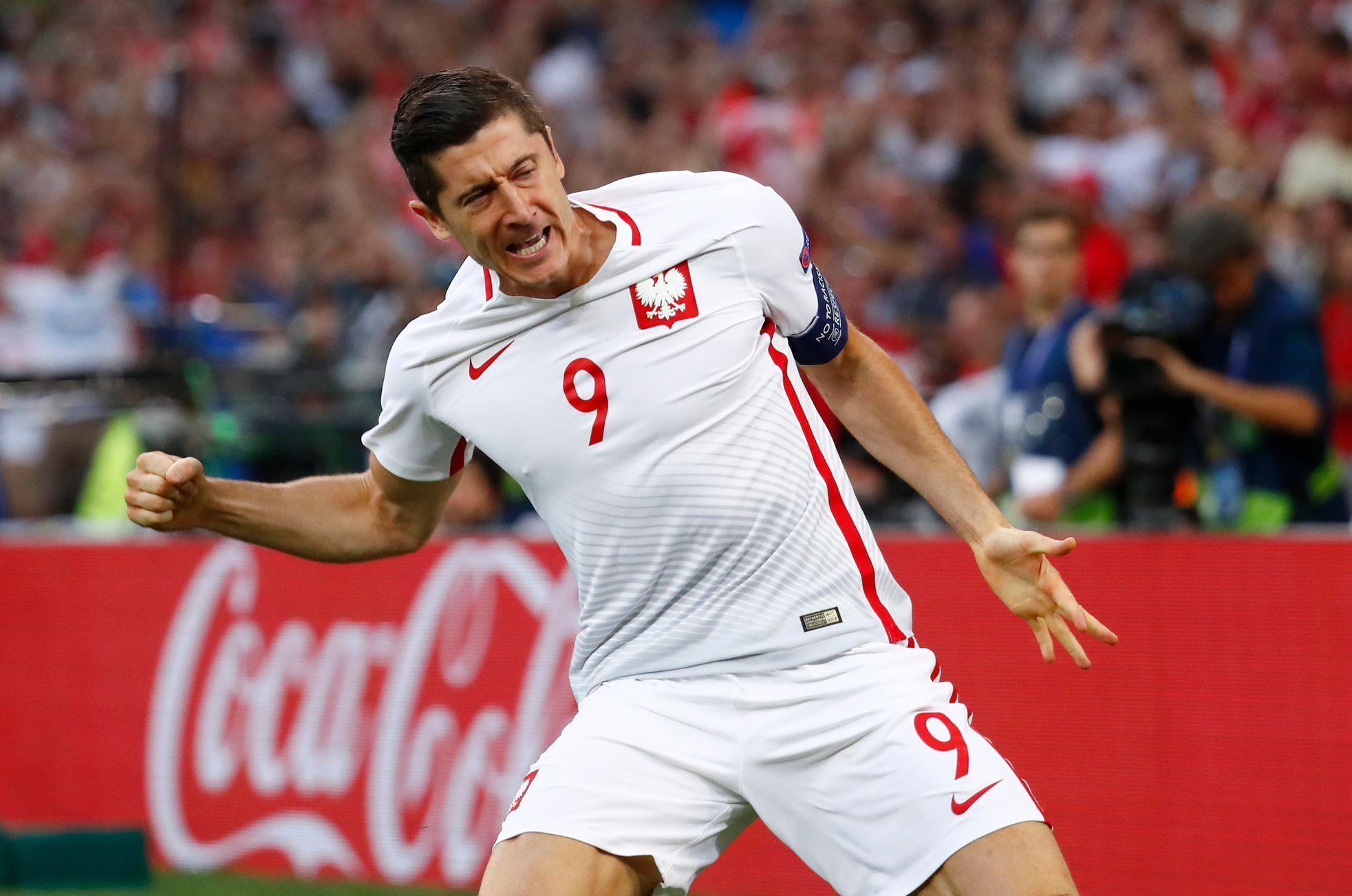 Euro 2016, Polsko-Portugalsko: Robert Lewandowski slaví gól na 1:0