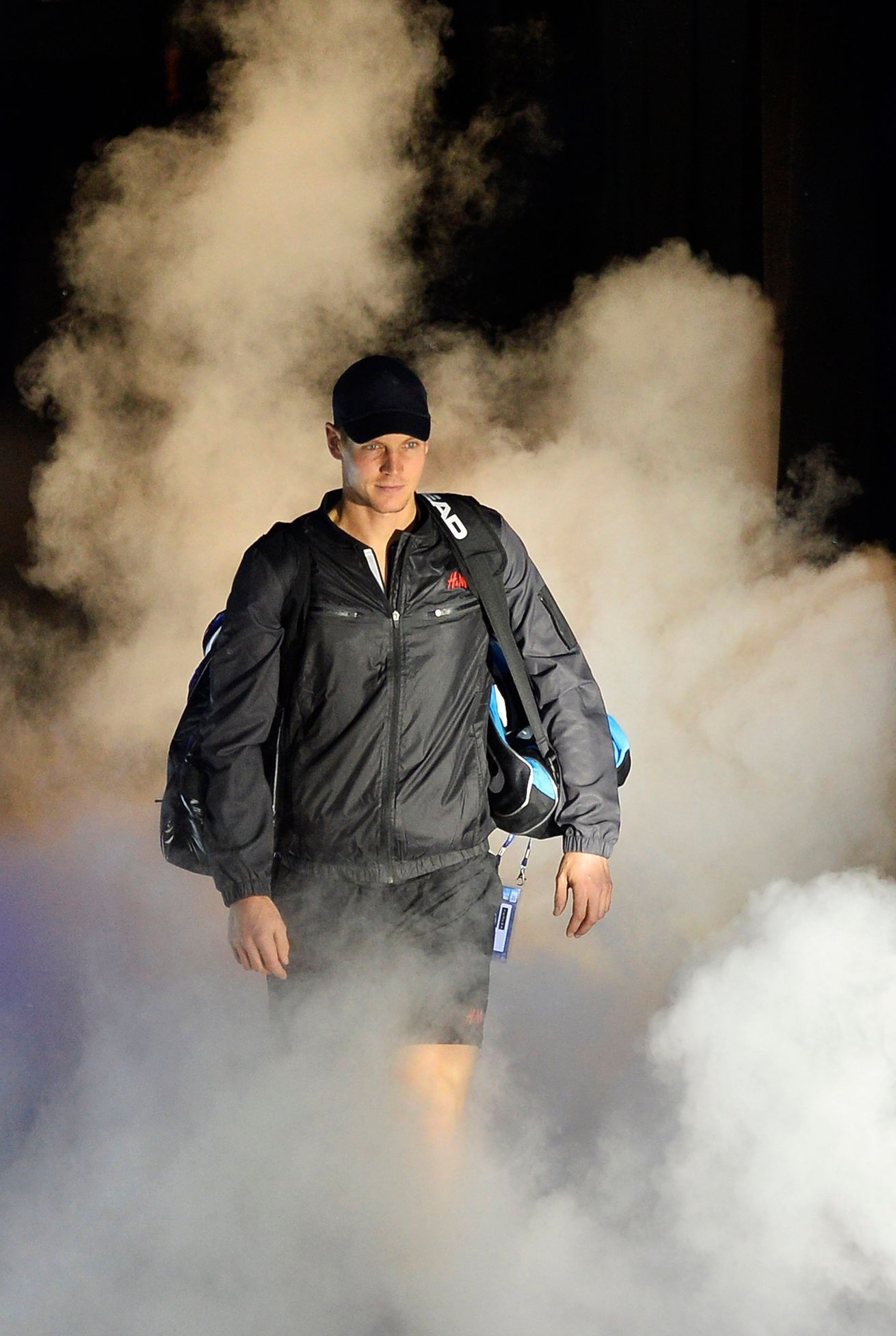 Tomáš Berdych v zápase s Wawrinkou (Turnaj mistrů 2013)